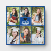 Plaque Photo Bleu Collage des diplômés 2023 Carré Graduation Ph (Devant)