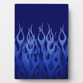 Plaque Photo Bleu cool sur Blue Racing Flames décorative (Devant)