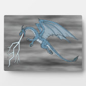 Plaque Photo Bleu Dragon cracher la foudre (Devant)