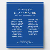 Plaque Photo Bleu En Mémoire De Classe Réunion (Devant)