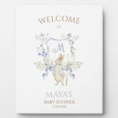 Plaque Photo Bleu En vichy Peter le Baby shower Rabbit MUTED BL (Devant)
