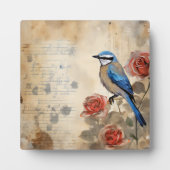 Plaque Photo Bleu et Roses 3 (Devant)