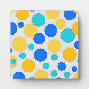 Plaque Photo Bleu Jaune Turquoise Points