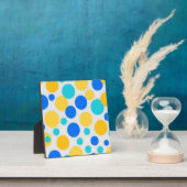Plaque Photo Bleu Jaune Turquoise Points (Insitu)
