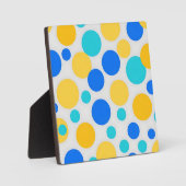Plaque Photo Bleu Jaune Turquoise Points (Recto)