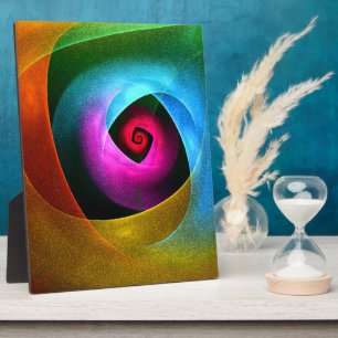 Plaque Photo Bleu orange rose moderne Art Abstrait Motif #24