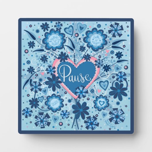 Plaque Photo Bleu Pause Inspiration Florale Plutôt (Devant)