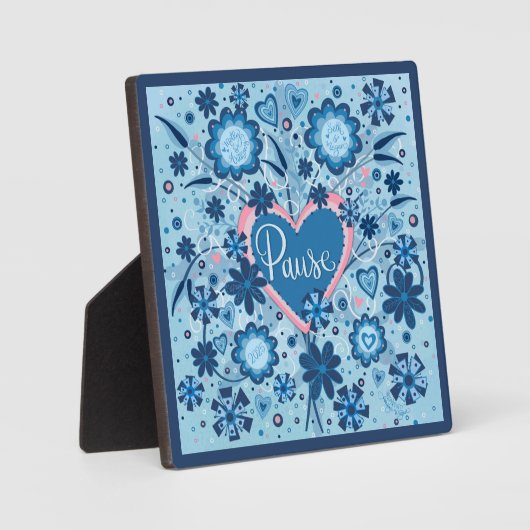 Plaque Photo Bleu Pause Inspiration Florale Plutôt (Recto)