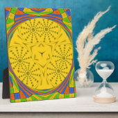 Plaque Photo Bleu rouge doré Vert Royal égyptien. (Côté)