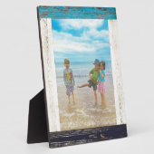 Plaque Photo Bleu Rustique Plage Blanc Bois Cadre photo (Côté)