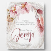 Plaque Photo Bloc d'herbe de Pampas rose-Bourgogne (Devant)