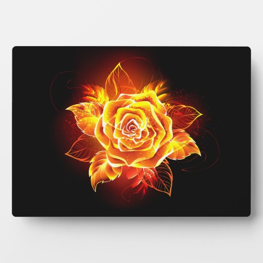 Plaque Photo Blooming Fire Rose (Devant)