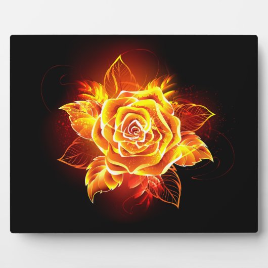 Plaque Photo Blooming Fire Rose (Devant)
