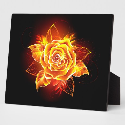 Plaque Photo Blooming Fire Rose (Côté)