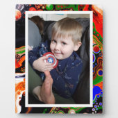 Plaque Photo Blue, Black, Green Faux Marble Photo  (Devant)