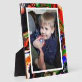 Plaque Photo Blue, Black, Green Faux Marble Photo  (Côté)