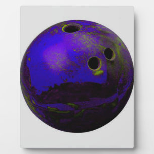 Plaque Photo Blue Bowling Ball Personnaliser It