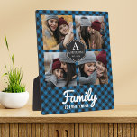 Plaque Photo Blue Buffalo Plaid Lumberjack Family Photo Collage<br><div class="desc">Téléchargez vos photos préférées pour créer votre propre cadeau photo personnalisé unique.</div>