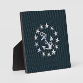 Plaque Photo Blue Chrome Comme Yacht Drapeau Automotive Grille (Recto)