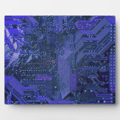 Plaque Photo Blue Cyber Circuit Board Tech Art Electronique (Devant)