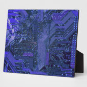 Plaque Photo Blue Cyber Circuit Board Tech Art Electronique (Côté)