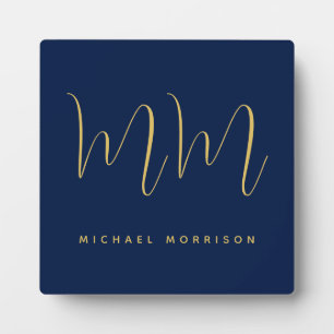 Plaque Photo Blue Gold Colours Professionnel Lettres initiales