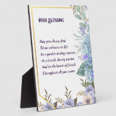 Plaque Photo Blue Hydrangea Prière de bénédiction irlandaise St (Côté)