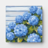 Plaque Photo Blue Hydrangeas Bushes peinture florale Art (Devant)