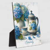 Plaque Photo Blue Hydrangeas Sip and Serenity (Côté)