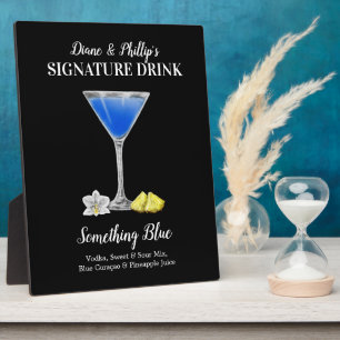 Plaque Photo Blue Martini • PERSONNALISEZ ce cocktail signature