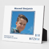 Plaque photo Blue Personnalisée Bar Mitzvah (Côté)