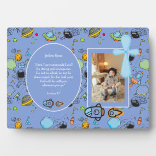 Plaque Photo Blue Space thème BAUTIZO PHOTO Bible Verse CADEAU