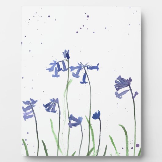 Plaque Photo Bluebells aquarelle (Devant)