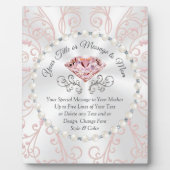 Plaque Photo Blush Diamond and Pearls Personalized Mother'Day (Devant)