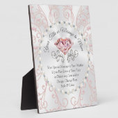 Plaque Photo Blush Diamond and Pearls Personalized Mother'Day (Côté)