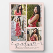 Plaque Photo Blush Pink 4 Diplôme photo Coeurs de script modern (Devant)