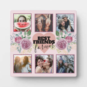 Plaque Photo Blush Rose Collage Floral BFF 