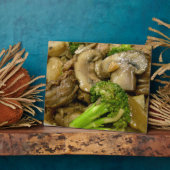 Plaque Photo Boeuf, brocoli et champignons remuer la frite (Côté)