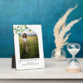 Plaque Photo Boho Arch Ivy, Blanc Tabletop Easel (Côté)