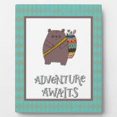 Plaque Photo Boho Bear Adventure Attend (Devant)
