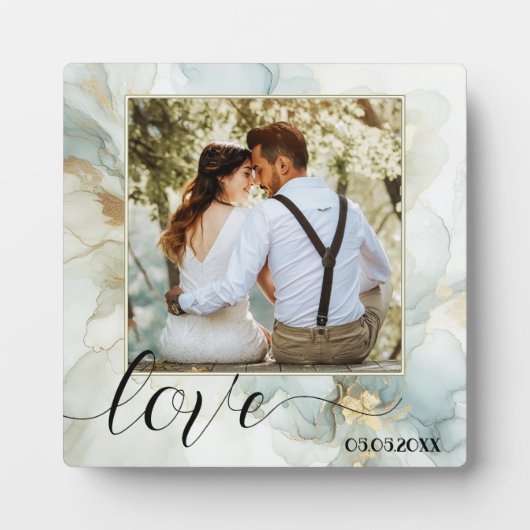 Plaque photo Boho Chic Dusty Blue Gold (Devant)