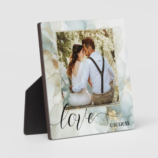 Plaque photo Boho Chic Dusty Blue Gold (Recto)