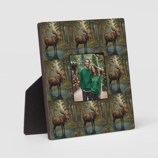 Plaque Photo Boho d'orignal rustique (Recto)