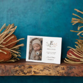Plaque Photo Boho Floral Initial Bébé Nouveau-né (Côté)