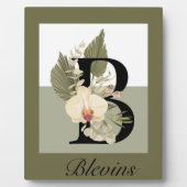 Plaque Photo Boho Floral Monogramme B (Devant)