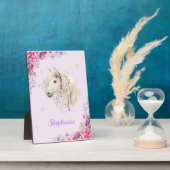 Plaque Photo Boho Majestic Horse nuances de rose et de pourpre  (Côté)