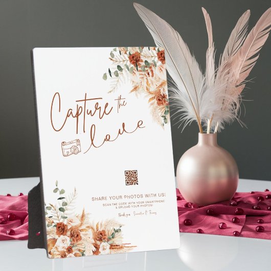 Plaque Photo Boho Modern Script Capturer Le Mariage Amour