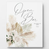 Plaque Photo Boho Palm Pampas & Beige Floral Open Bar Signal 2 (Devant)