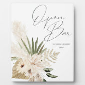 Plaque Photo Boho Pampas Grass & Beige Floral Open Bar Signal 2 (Devant)