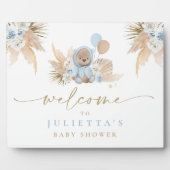 Plaque Photo Boho Teddy Bear Baby shower Boy Bear Affiche de bi (Devant)